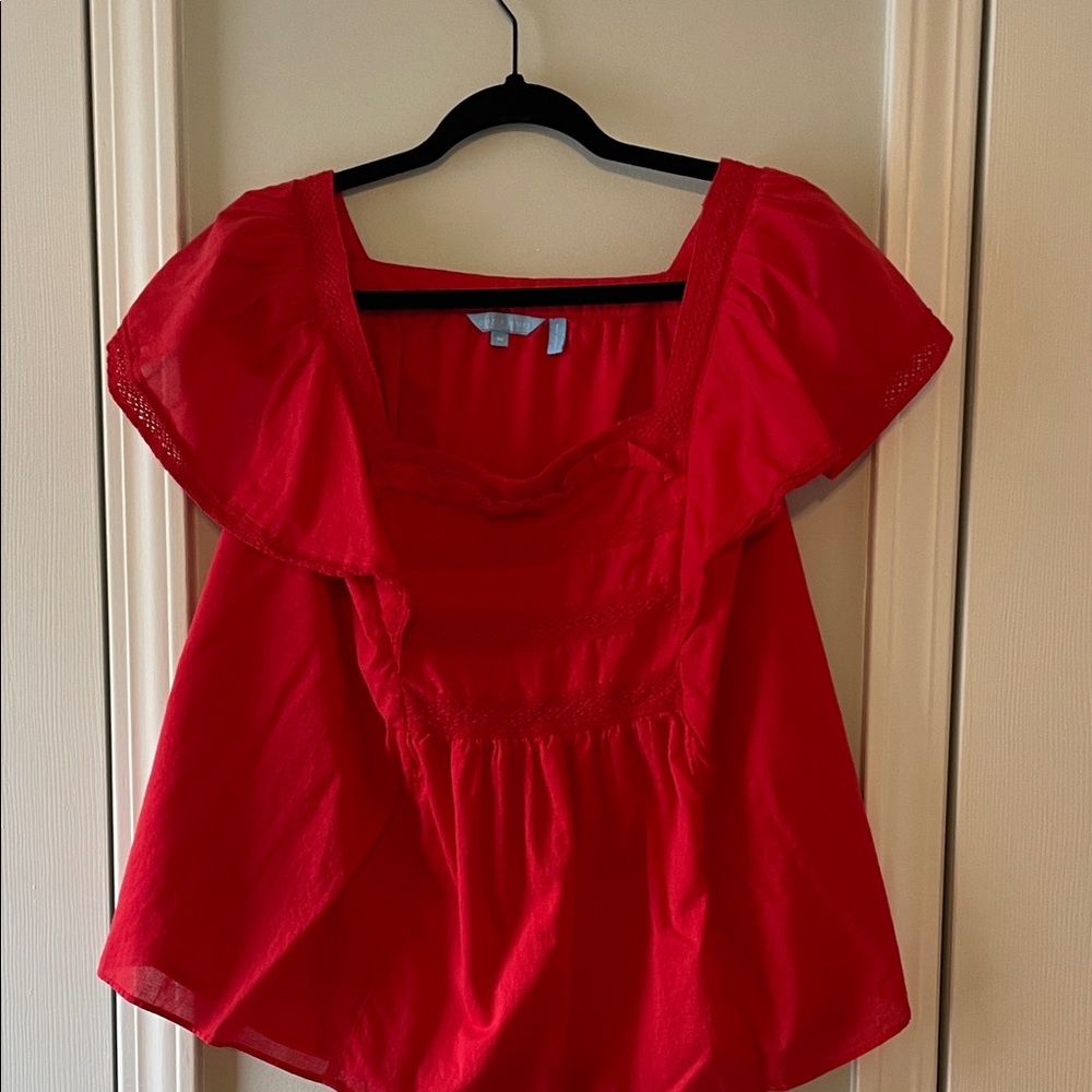 Draper James Vibrant Red Blouse